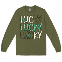 Army Green lucky Long Sleeve Tee - MaliasSmallBusiness