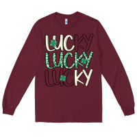 Burgundy lucky Long Sleeve Tee - MaliasSmallBusiness