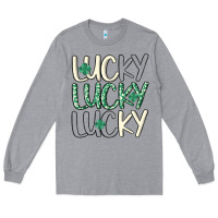 Heather Grey lucky Long Sleeve Tee - MaliasSmallBusiness