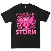 Black Stronger Than The Storm Breast Cancer Premium Tee - texasbilliewilder