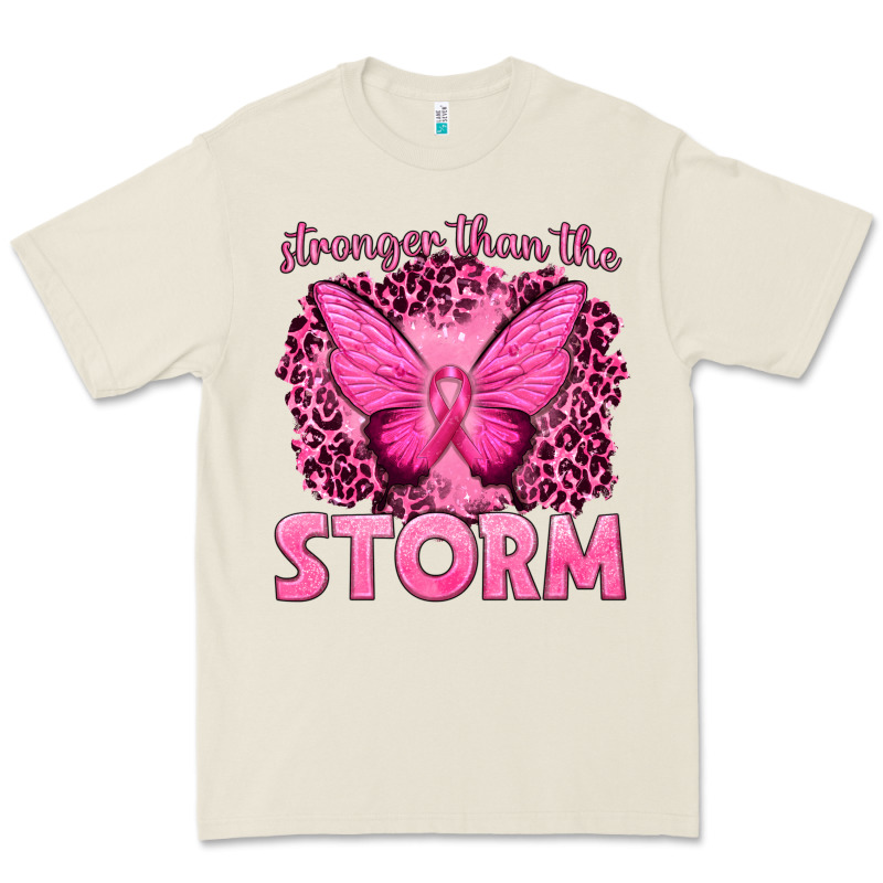 Stronger Than The Storm Breast Cancer Premium Tee by texasbilliewilder | Teevron