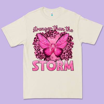 Stronger Than The Storm Breast Cancer Premium Tee Designed By Texasbilliewilder