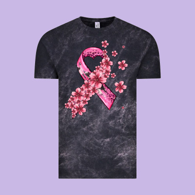 Pink Cancer Ribbon Vintage Tee Designed By Adodesignshop