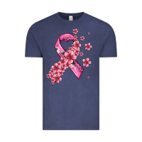 Vintage Denim pink cancer ribbon Vintage Tee - AdoDesignShop
