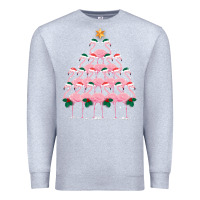 Heather Grey Christmas Tree Flamingo Premium Sweatshirt - Bettercallsaul