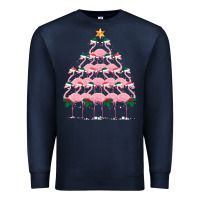 Navy Christmas Tree Flamingo Premium Sweatshirt - Bettercallsaul
