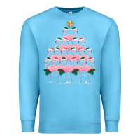 Ocean Blue Christmas Tree Flamingo Premium Sweatshirt - Bettercallsaul