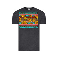 Vintage Black western sunflowers turquoise Vintage Tee - Artiststas