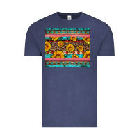 Vintage Denim western sunflowers turquoise Vintage Tee - Artiststas