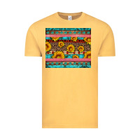 Vintage Mustard western sunflowers turquoise Vintage Tee - Artiststas