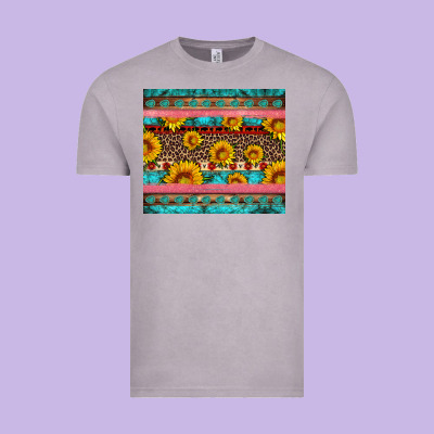 Western Sunflowers Turquoise Vintage Tee Designed By Artiststas