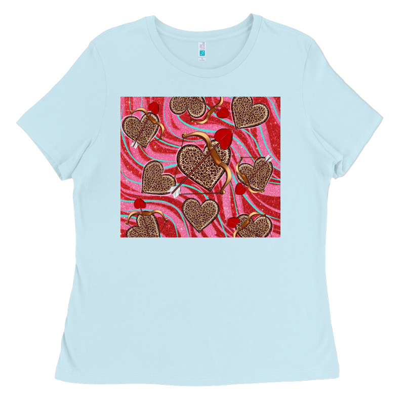Valentine's Day Hearts Bow And Arrow Ladies Tee by RanaPortraitStore | Teevron