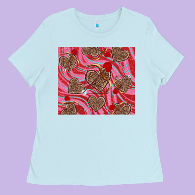Valentine's Day Hearts Bow And Arrow Ladies Tee Designed By Ranaportraitstore