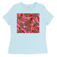 Baby Blue valentine's day hearts bow and arrow Ladies Tee - RanaPortraitStore