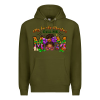 Army Green My Favorite Monsters Call Me Mom Premium Hoodie - texasbilliewilder