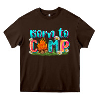 Chocolate Brown born to camp Heavy Core Tee - Zillion Design Studio
