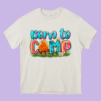 Born To Camp Heavy Core Tee Designed By Zillion Design Studio