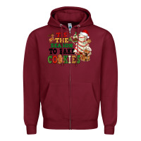 Burgundy Tis' the season to bake cookies Zipper Hoodie - NancyCooperArtShop