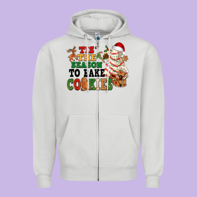 Tis' The Season To Bake Cookies Zipper Hoodie Designed By Nancycooperartshop