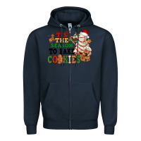 Navy Tis' the season to bake cookies Zipper Hoodie - NancyCooperArtShop