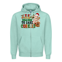 Seafoam Tis' the season to bake cookies Zipper Hoodie - NancyCooperArtShop
