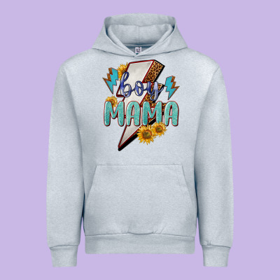 Boy Mama Lightning Bold Mother's Day Urban Hoodie Designed By Howdyjamesfarm