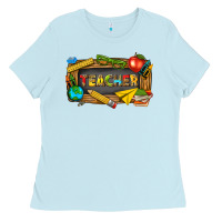 Baby Blue teacher Ladies Tee - texasbilliewilder