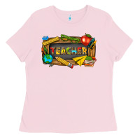 Bubblegum Pink teacher Ladies Tee - texasbilliewilder