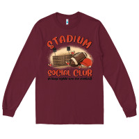 Burgundy stadium social club football Long Sleeve Tee - MaliasSmallBusiness