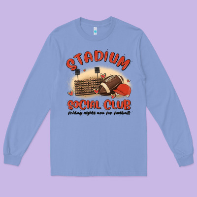 Stadium Social Club Football Long Sleeve Tee Designed By Maliassmallbusiness