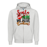 Dove Grey Santa here we have cookies Zipper Hoodie - NancyCooperArtShop