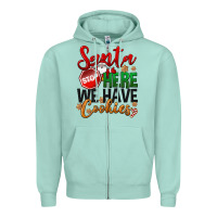 Seafoam Santa here we have cookies Zipper Hoodie - NancyCooperArtShop