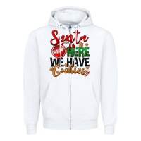 White Santa here we have cookies Zipper Hoodie - NancyCooperArtShop