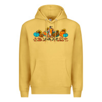Antique Gold hello fall pumpkin sunflower Premium Hoodie - JahusDesignShop