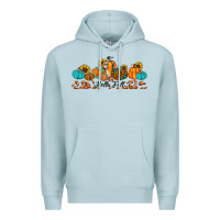 Blue Mist hello fall pumpkin sunflower Premium Hoodie - JahusDesignShop