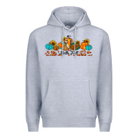 Heather Grey hello fall pumpkin sunflower Premium Hoodie - JahusDesignShop
