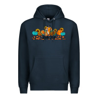 Navy hello fall pumpkin sunflower Premium Hoodie - JahusDesignShop