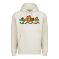 Oatmeal Heather hello fall pumpkin sunflower Premium Hoodie - JahusDesignShop