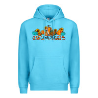 Ocean Blue hello fall pumpkin sunflower Premium Hoodie - JahusDesignShop