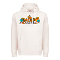 Pale Pink hello fall pumpkin sunflower Premium Hoodie - JahusDesignShop