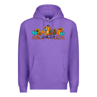 Purple hello fall pumpkin sunflower Premium Hoodie - JahusDesignShop
