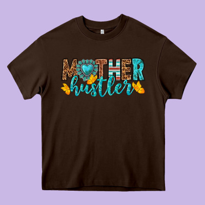 Mother Hustler Heavy Core Tee Designed By Texasbilliewilder