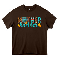 Chocolate Brown mother hustler Heavy Core Tee - texasbilliewilder
