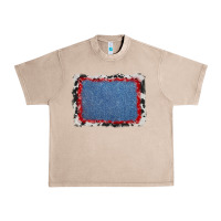 French Oak cowhide bandana denim background Urban Heavy Tee - AdoDesignShop