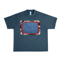Midnight Navy cowhide bandana denim background Urban Heavy Tee - AdoDesignShop