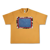 Peanut Butter cowhide bandana denim background Urban Heavy Tee - AdoDesignShop