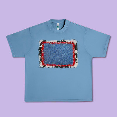 Cowhide Bandana Denim Background Urban Heavy Tee Designed By Adodesignshop