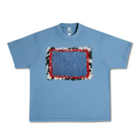 Pebble Blue cowhide bandana denim background Urban Heavy Tee - AdoDesignShop