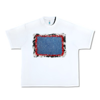 White cowhide bandana denim background Urban Heavy Tee - AdoDesignShop