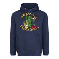 Navy Cactus Christmas Heavyweight Hoodie - Bettercallsaul